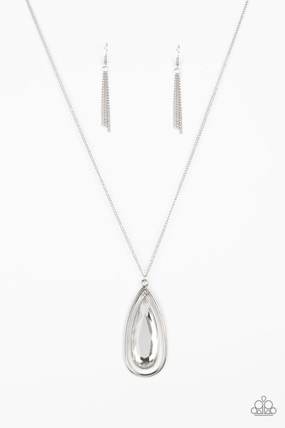 THE ROYAL CORONATION SILVER WHITE PENDANT 2018 CONVENTION EXCLUSIVE NECKLACE - PAPARAZZI