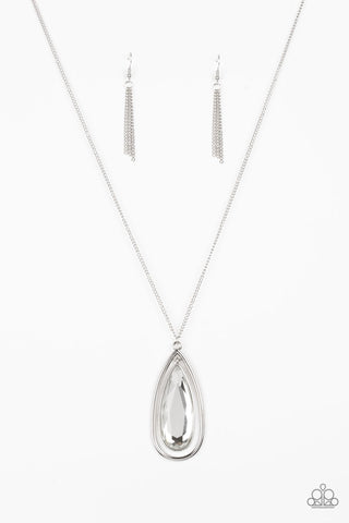 THE ROYAL CORONATION SILVER WHITE PENDANT 2018 CONVENTION EXCLUSIVE NECKLACE - PAPARAZZI