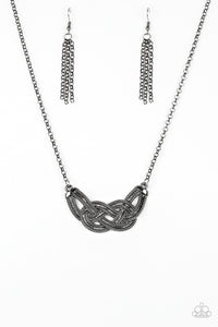 NAUTICALLY NAPLES - GUNMETAL CHAIN NECKLACE - PAPARAZZI