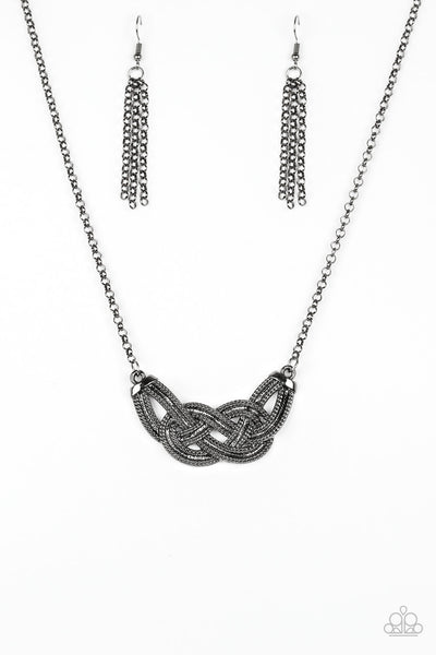 NAUTICALLY NAPLES - GUNMETAL CHAIN NECKLACE - PAPARAZZI