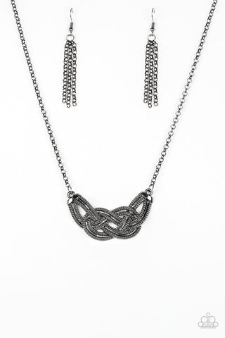 NAUTICALLY NAPLES - GUNMETAL CHAIN NECKLACE - PAPARAZZI