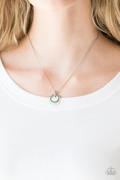FRONT AND CENTERED - BLUE SHORT NECKLACE - PAPARAZZI