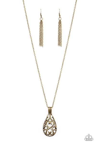 MAGIC POTIONS - BRASS PENDANT NECKLACE - PAPARAZZI