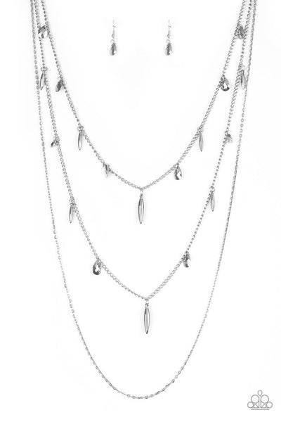 BRAVO BRAVADO - SILVER LAYERED NECKLACE - PAPARAZZI