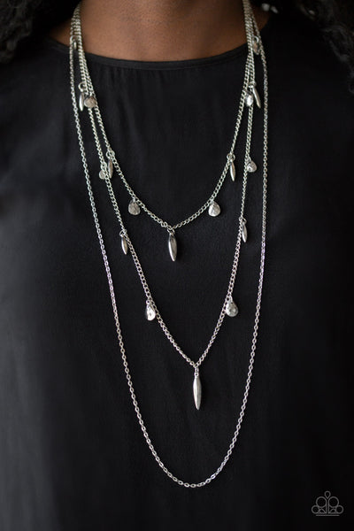 BRAVO BRAVADO - SILVER LAYERED NECKLACE - PAPARAZZI