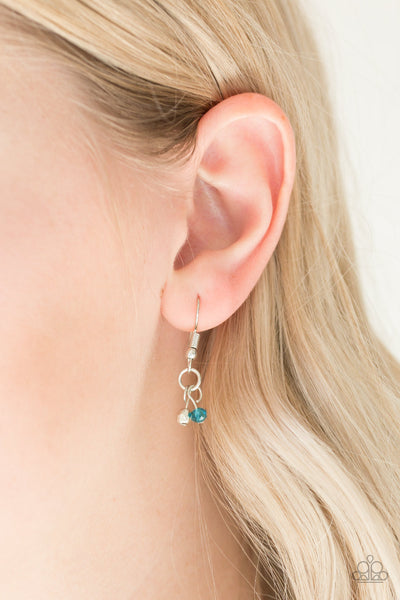 FINANCIALLY FABULOUS - BLUE CRYSTAL BEAD SILVER LAYERED NECKLACE - PAPARAZZI