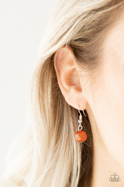 THE BIG-LEAGUER - ORANGE SILVER HEMATITE BEAD NECKLACE - PAPARAZZI