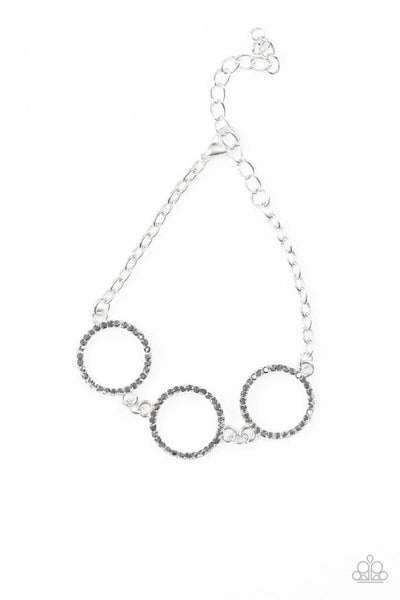 Dress the Part - Silver Hematite Rhinestone Ring Bracelet