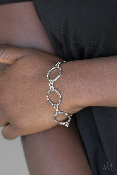 Dress the Part - Silver Hematite Rhinestone Ring Bracelet