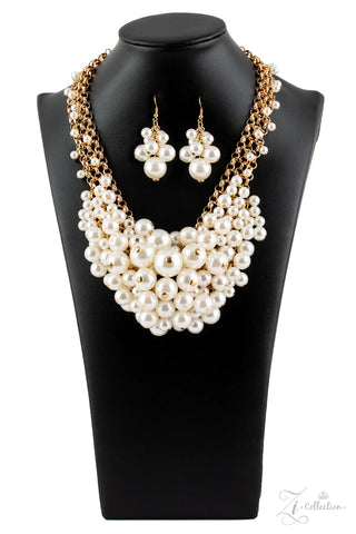 PAPARAZZI EXEC-YOU-TIVE - ZI COLLECTION 2018 - WHITE PEARL GOLD CHAIN NECKLACE