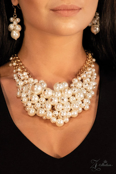 PAPARAZZI EXEC-YOU-TIVE - ZI COLLECTION 2018 - WHITE PEARL GOLD CHAIN NECKLACE