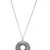 CHICLY CENTERED - PAPARAZZI - MULTI RHINESTONE SILVER FLARE PENDANT NECKLACE