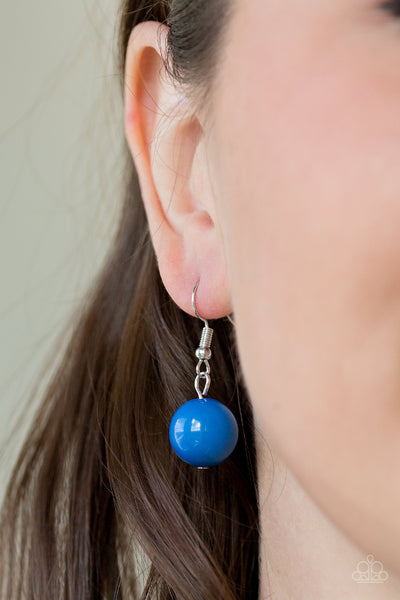 TOP POP - PAPARAZZI - BLUE AND SILVER BEAD NECKLACE