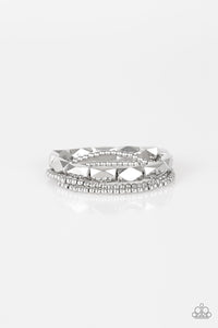 METAL MOVEMENT - SILVER BEAD STRETCHY BRACELET SET