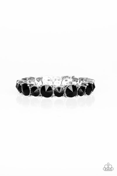 BORN TO BEDAZZLE - BLACK STRETCHY BRACELET - PAPARAZZI