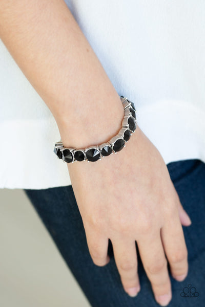BORN TO BEDAZZLE - BLACK STRETCHY BRACELET - PAPARAZZI