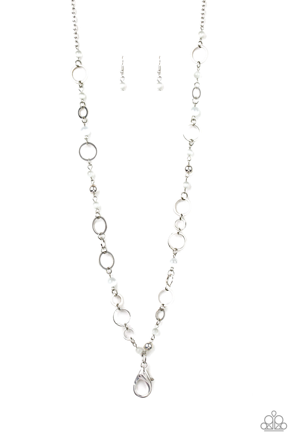 KID IN A CANDY SHOP - WHITE MOOSTONE LANYARD - PAPARAZZI