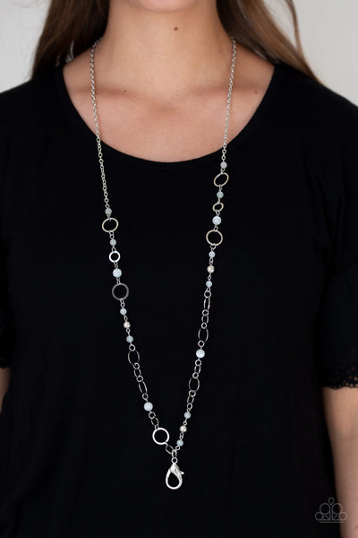 KID IN A CANDY SHOP - WHITE MOOSTONE LANYARD - PAPARAZZI