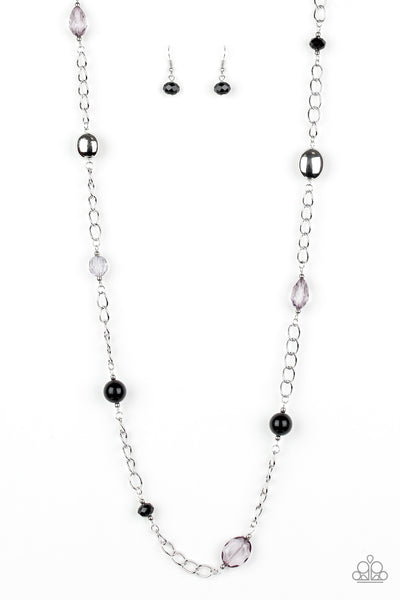 ONLY FOR SPECIAL OCCASIONS - BLACK AND SILVER BEAD NECKLACE - PAPARAZZI