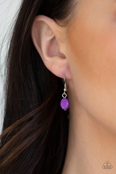 DEMI-DIVA - PURPLE BEAD SILVER SHORT NECKLACE - PAPARAZZI