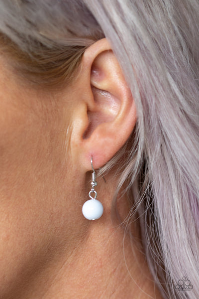 WILDLAND WONDERLAND - WHITE BEAD SILVER TRIBAL NECKLACE - PAPARAZZI