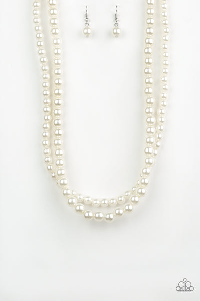 WOMAN OF THE CENTURY - WHITE PEARL LAYERED SHORT NECKLACE - PAPARAZZ