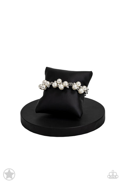 I DO - PAPARAZZI WHITE PEARL SILVER BRACELET - BLOCKBUSTER