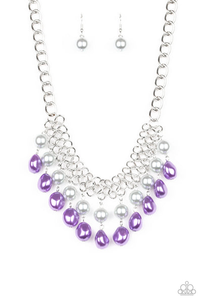 5TH AVENUE FLEEK - MULTI SILVER PURPLE NECKLACE - PAPARAZZI