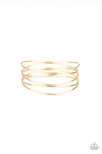 SHOWSTOPPING SHEEN - GOLD BANGLE BRACELET - PAPARAZZI