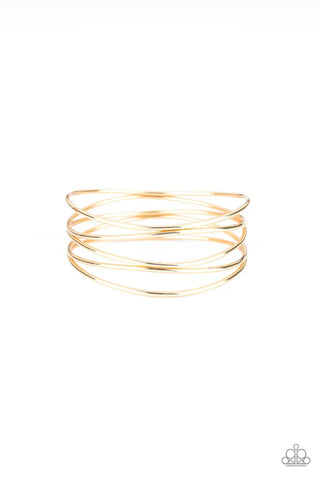 SHOWSTOPPING SHEEN - GOLD BANGLE BRACELET - PAPARAZZI