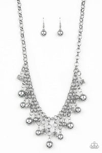 HEIR-HEADED - PAPARAZZI - SILVER PEARL, RHINESTONE AND BEAD SILVER NECKLACE, 2019 CONVENTION EXCLUSIVE
