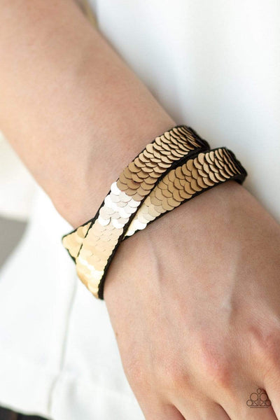 Under The SEQUINS - Reversible Brown to Red Bracelet