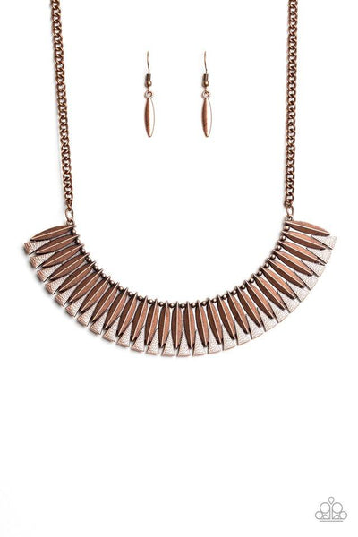 MY MAIN MANE - COPPER PLATE CRESCENT NECKLACE - PAPARAZZI