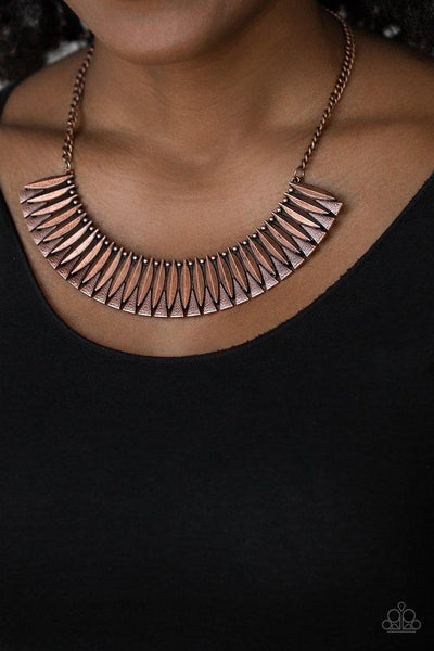 MY MAIN MANE - COPPER PLATE CRESCENT NECKLACE - PAPARAZZI