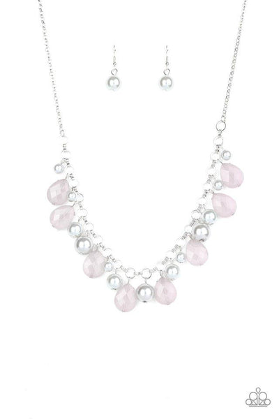 PACIFIC POSH - SILVER AND GRAY BEAD NECKLACE - PAPARAZZI