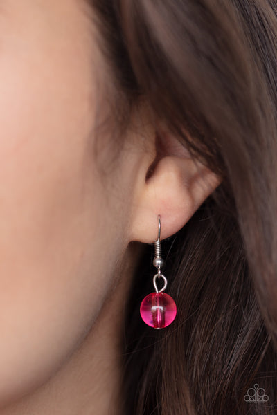 FORBIDDEN FRUIT - PINK AND SILVER BEAD LAYERED NECKLACE - PAPARAZZI
