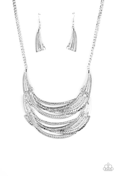 READ BETWEEN THE VINES - SILVER HAMMERED PLATE NECKLACE - LIFE OF THE PARTY EXCLUSIVE