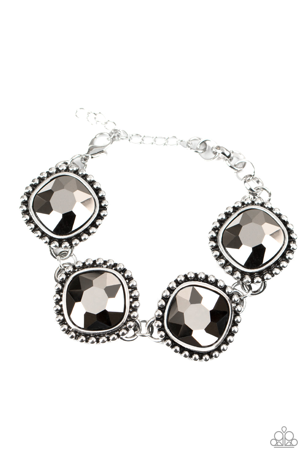 MEGA MEGAWATT - SILVER HEMATITE BRACELET - PAPARAZZI