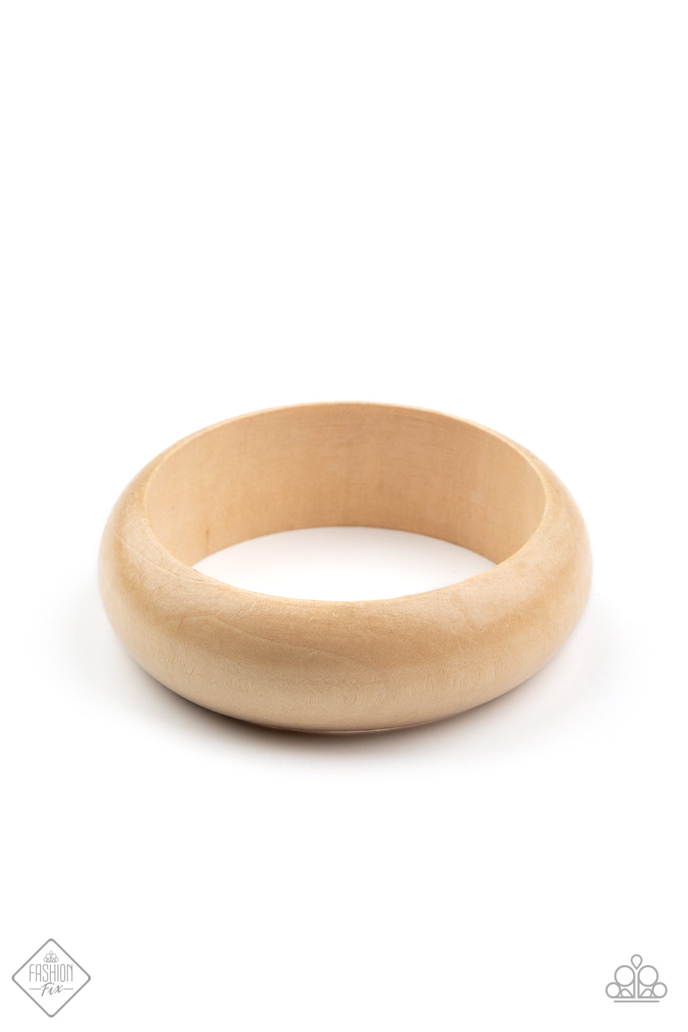 WHIMSICALLY WOODSY - WHITE WOODEN BANGLE BRACELET - FASHION FIX EXCLUSIVE NOVEMBER 2020 - PAPARAZZI