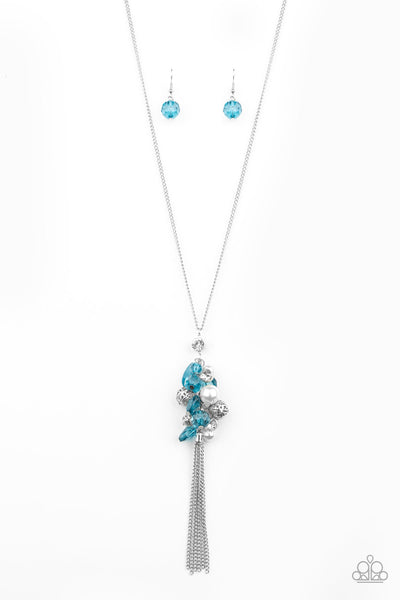 PARTY GIRL GLOW - BLUE CRYSTAL TASSEL - PAPARAZZI