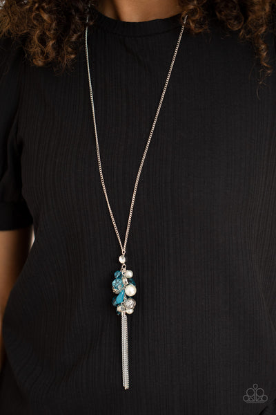 PARTY GIRL GLOW - BLUE CRYSTAL TASSEL - PAPARAZZI