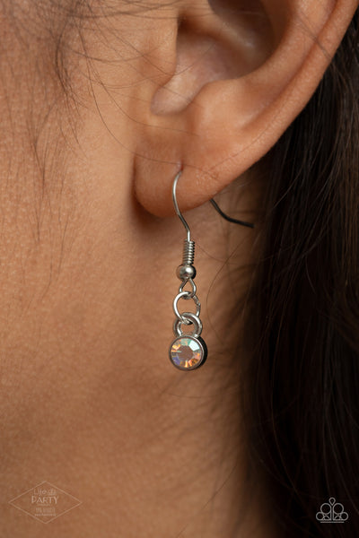 ALL THE WORLDS MY STAGE - MULTI IRIDESCENT GEM SILVER NECKLACE - PAPARAZZI