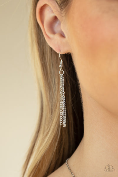 SHE WORKS HEART FOR THE MONEY - PINK GEM SILVER NECKLACE - PAPARAZZI