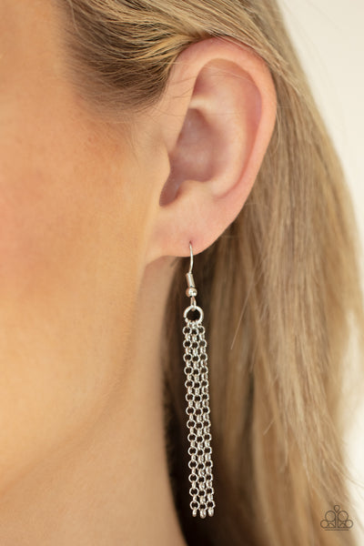RIVAL-WORTHY REFINEMENT - YELLOW IRIDESCENT TEARDROP CRYSTAL SILVER NECKLACE - PAPARAZZI