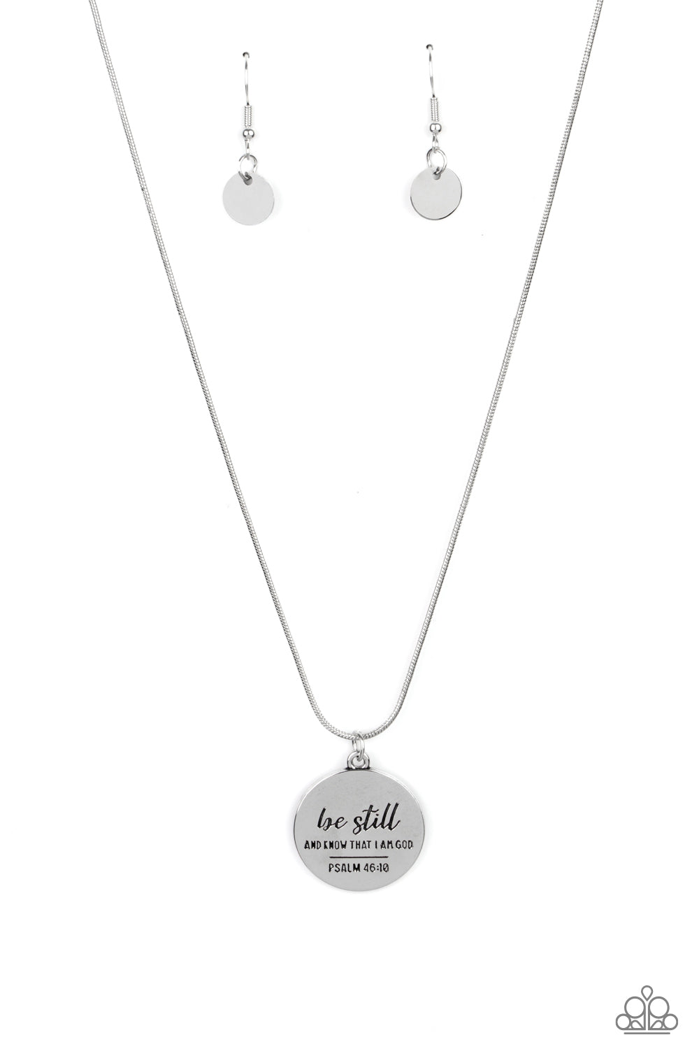 BE STILL - SILVER PSALM 16:13 "BE STILL AND KNOW THAT I AM GOD" SILVER NECKLACE - PAPARAZZI