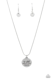 BE STILL - SILVER PSALM 16:13 "BE STILL AND KNOW THAT I AM GOD" SILVER NECKLACE - PAPARAZZI