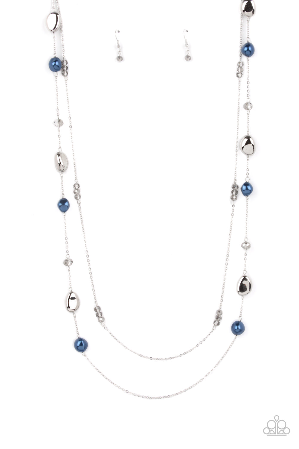 GALA GOALS - BLUE HEMATITE BEAD SILVER LAYERED NECKLACE - PAPARAZZI