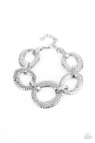 STEEL THE SHOW - SILVER GUNMETAL BRACELET - PAPARAZZI