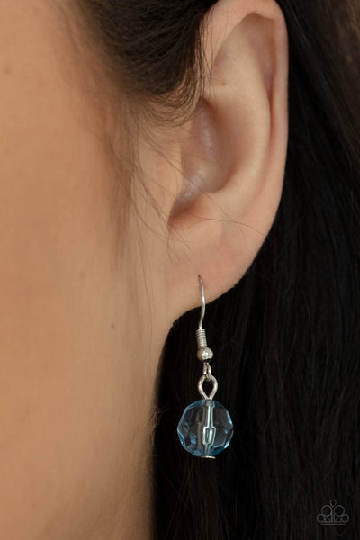 FAIRYTALE TIMELESSNESS - BLUE CLEAR AND OPAQUE BEAD LAYERED NECKLACE - PAPARAZZI