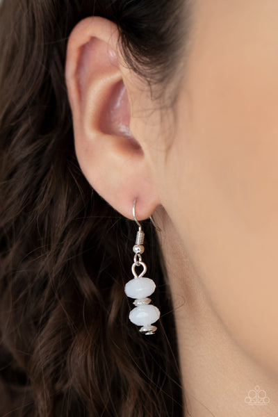 BEST POSH-IBLE TASTE - WHITE BEAD SILVER LAYERED NECKLACE - PAPARAZZI